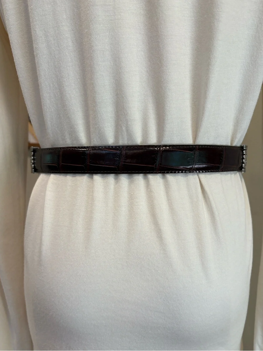 Vintage Brighton Brown Leather Belt with Silver Conchos size Medium / 30